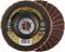 Gruby pad ścierny Rhodius o średnicy 125 mm, odpowiedni do obróbki stali nierdzewnej, maksymalnie 12200 obr./min.