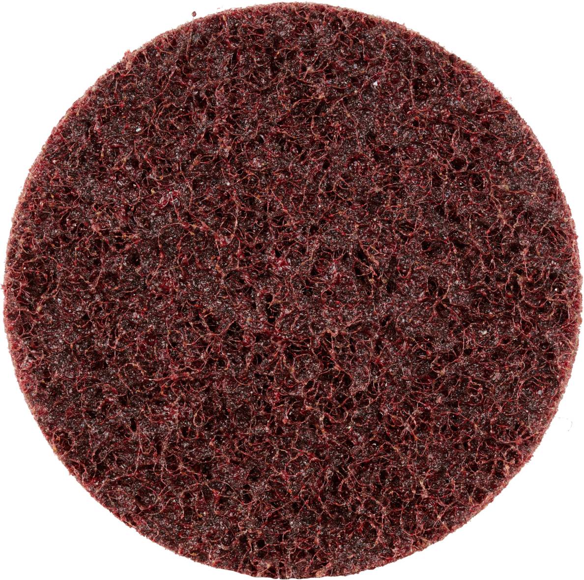 Okrągła, ciemnoczerwona podkładka szlifierska o szorstkiej strukturze, przeznaczona do użycia w automatycznych maszynach czyszczących. Idealna do intensywnego czyszczenia.
