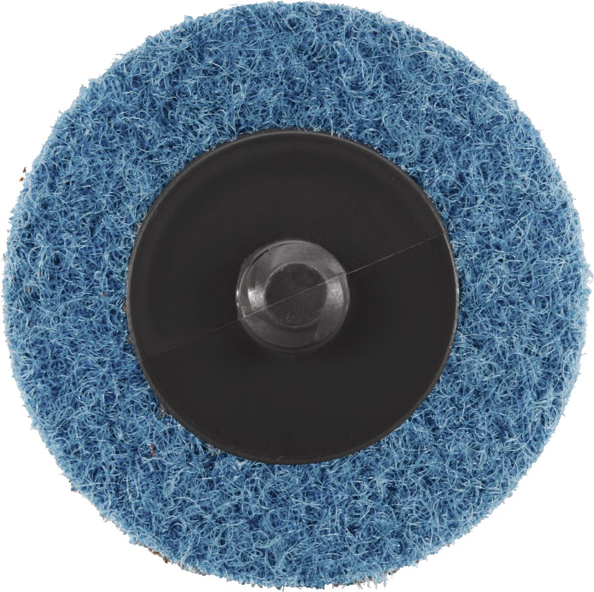 Niebieski nakładka szlifierska z czarną plastikową częścią środkową, stosowana do prac polerskich i czyszczących.