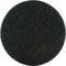 Czarna, okrągła podkładka włókninowa.