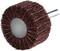 Szczotka polerska w kolorze rdzawo-brązowym z cylindrycznym uchwytem, odpowiednia do szlifowania lub polerowania różnych powierzchni.