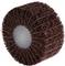 Grube koło szlifierskie wykonane z ciemnobrązowego materiału, które ma kształt cylindryczny i jest używane do polerowania lub szlifowania powierzchni.