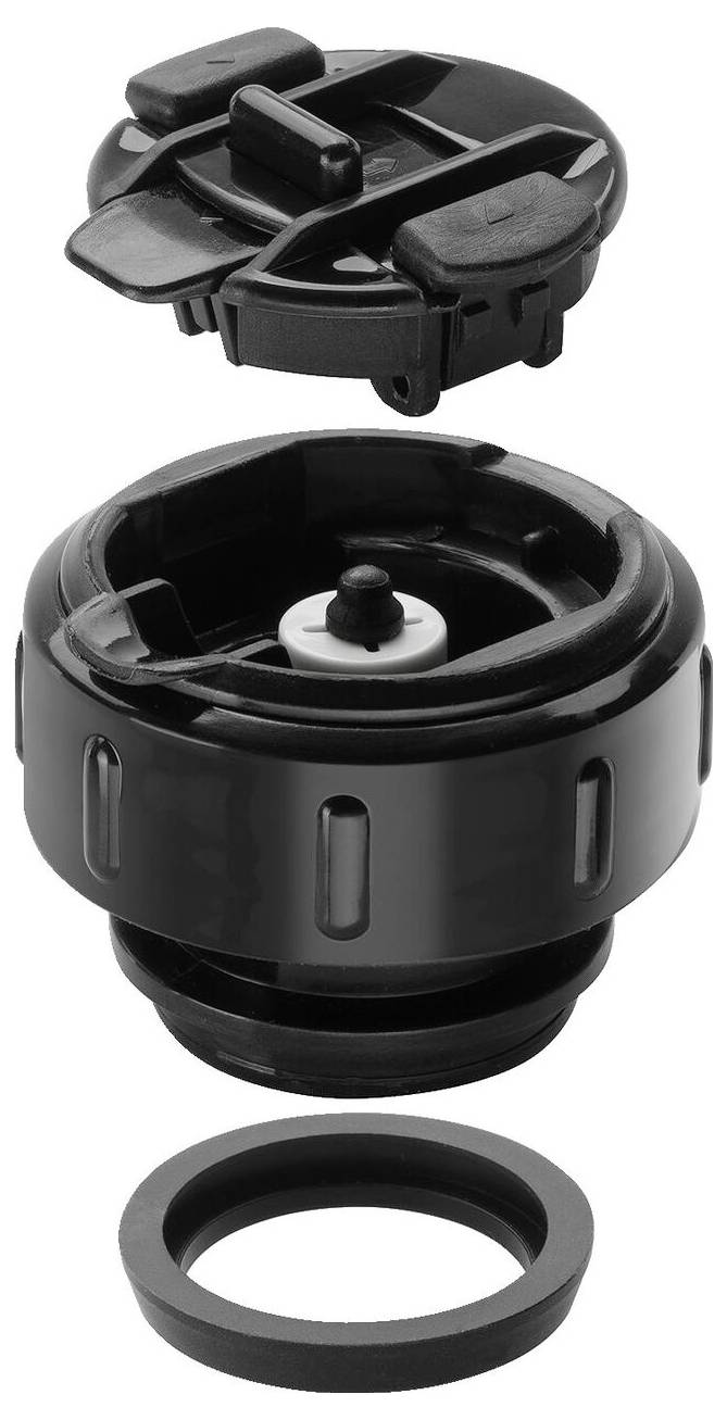 Rysunek rozstrzelony złącza z tworzywa sztucznego składającego się z wielu elementów, w tym uszczelnienia, przeznaczony do prawidłowej instrukcji montażu.