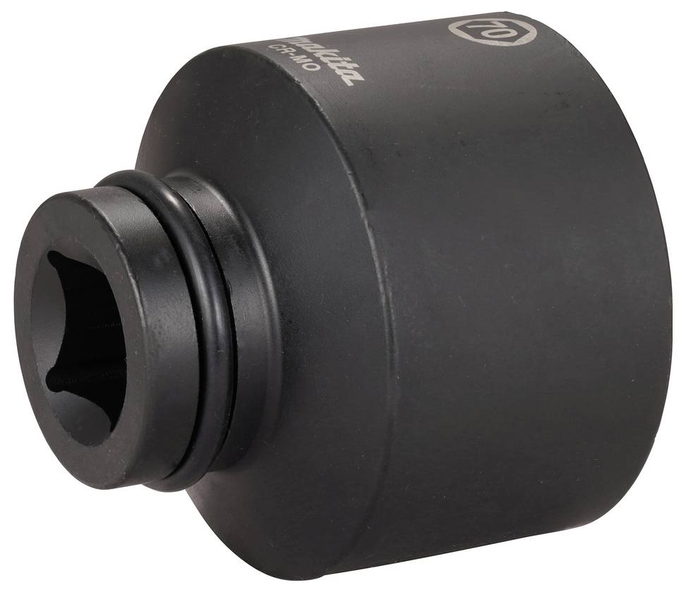 Czarny adapter do nasadki klucza sześciokątnego. Cylindryczny, z wygrawerowanym logo po bokach i większym końcem gwintowanym.