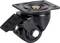 Czarne kółko transportowe z hamulcem i metalową płytką, przeznaczone do zastosowań przemysłowych.