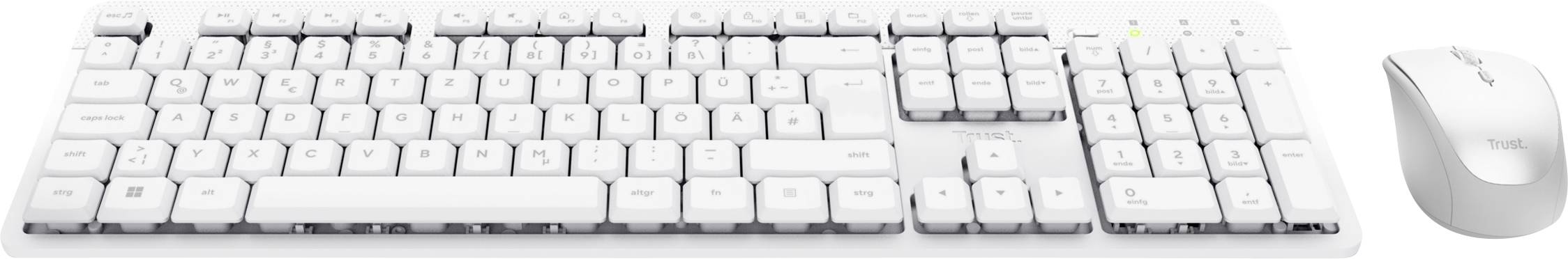 Комплект клавіатури та миші Trust ODY II WL KEYBOARD & MOUSE німецька, QWERTZ біла