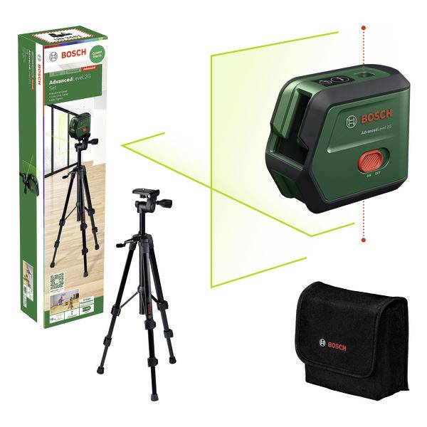 Лазерний нівелір Bosch Home and Garden AdvancedLevel 2G з перехресними лініями 0603663G01, максимальна дальність дії: 15 м