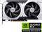 Karta graficzna z dwoma wentylatorami. Nadruk 'msi'. W prawym dolnym rogu logo Nvidia z napisem 'GEFORCE RTX' oraz 'Powering Advanced AI'.