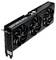 Karta graficzna 'GeForce RTX' z trzema wentylatorami, w czarnym wariancie, widziana z boku.