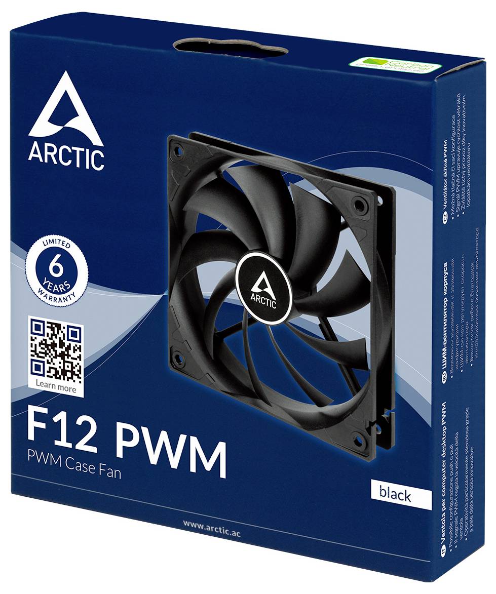 Arctic F12 PWM (Black) 5 Pack Wentylator do obudowy PC czarny (S x W x G) 120 x 25 x 120 mm-3