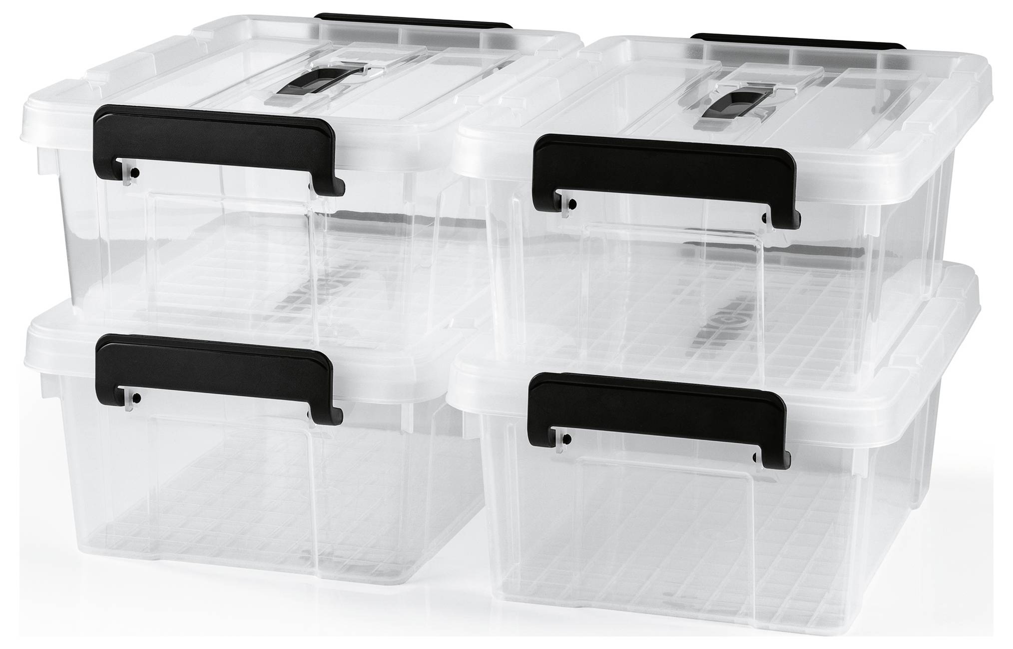 Контейнеры для хранения easymaxx 15016, прозрачные, черные, 4 шт.