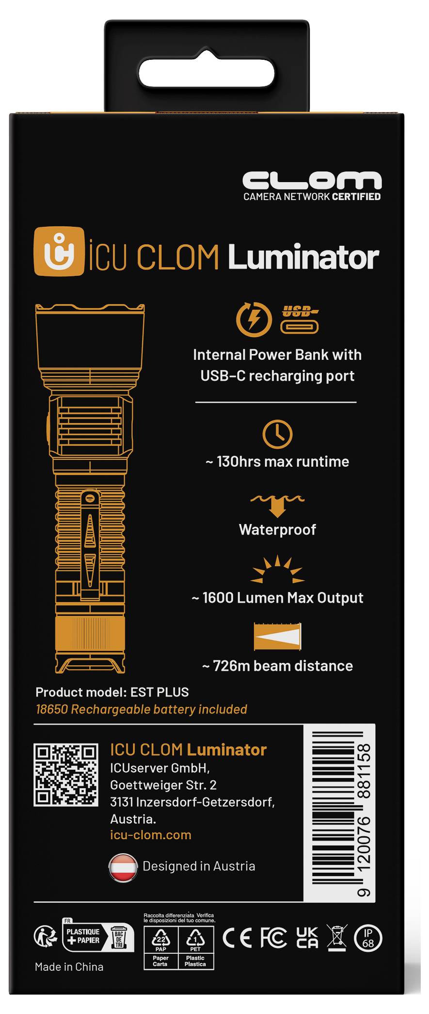 Ліхтарик ICU Luminator CFLASH 1600 лм