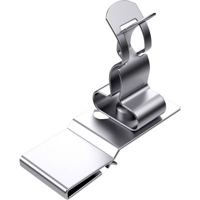 Metalowa spinacz biurowy o wyjątkowym dwuwarstwowym designie, idealny do przytrzymywania stosów dokumentów na biurku.