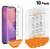 Folia ochronna do smartfonów, opakowanie 10 sztuk. Zawiera instrukcje montażu oraz informacje o właściwościach, takich jak ochrona przed kurzem i odporność na uszkodzenia.