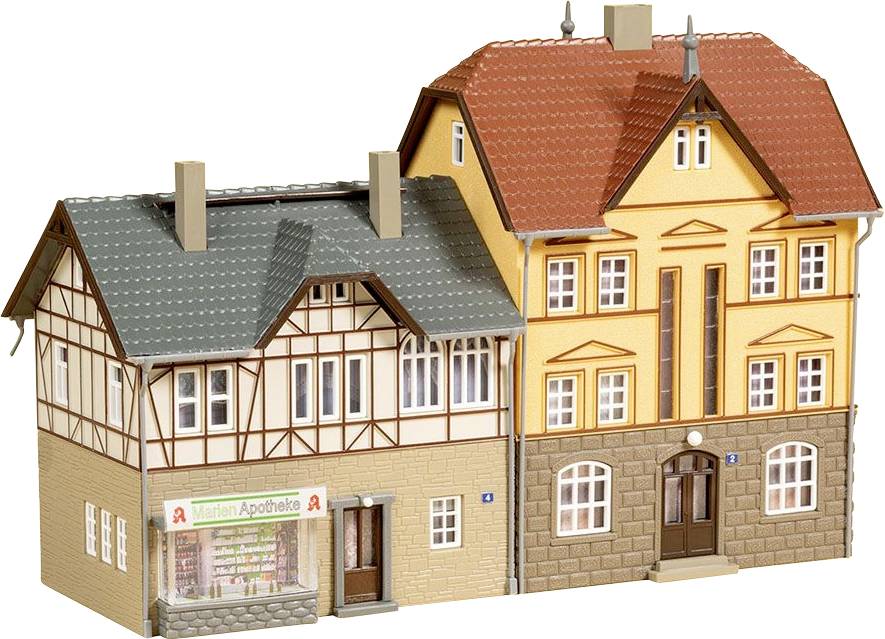 Житлові будинки Bahnhofstraße 2/4 Монтажний комплект Auhagen 12354 H0, TT 1 шт.