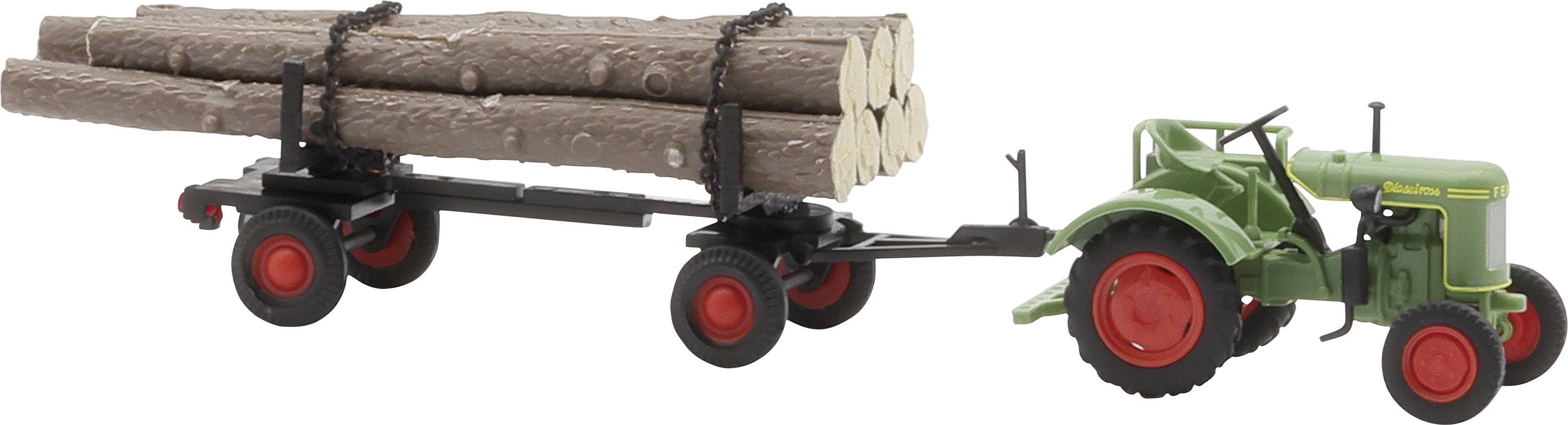 Модель сільськогосподарської машини Busch 54152 H0 Fendt F 15 Dieselross з лісовозним причепом