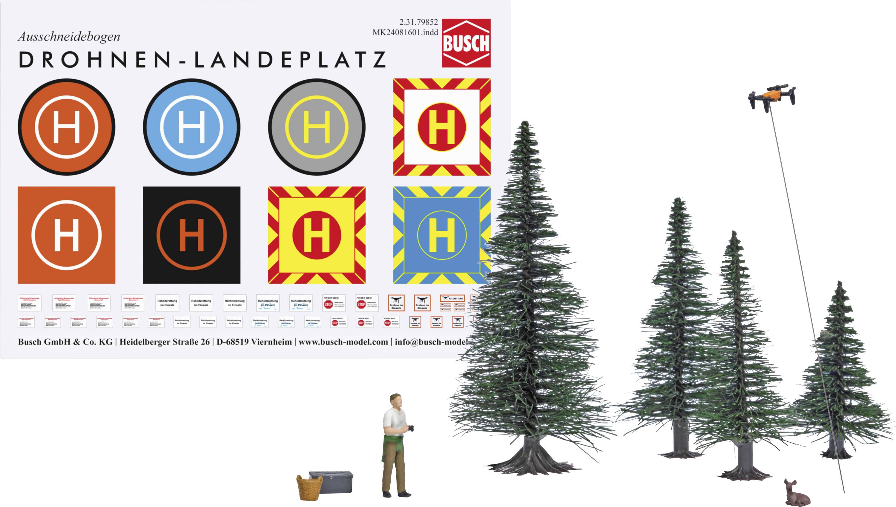 Комплект для складання Busch H0 Fawn Rescue Action Set