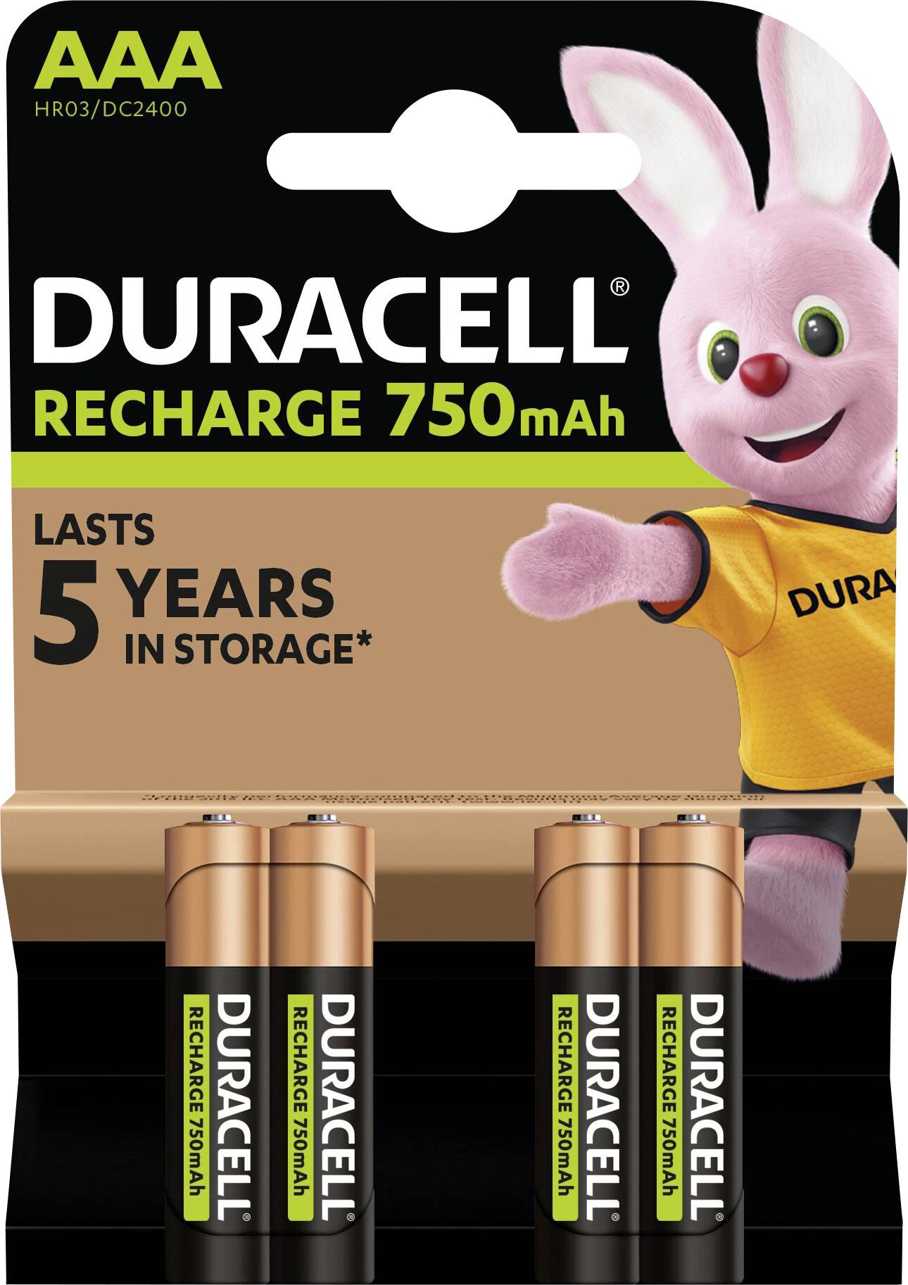 Батарейки Duracell AAA/R03, NiMH, 750, 1,2 В, 4 шт.