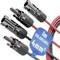 Kabel solarny 1m 4mm², oznaczony etykietą wskazującą typ kabla słonecznego i jego długość, stosowany w systemach fotowoltaicznych.