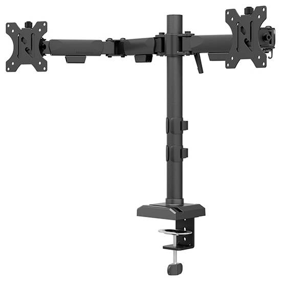 Neomounts Кріплення для монітора, стояче DS60-600BL2 2 Дисплеї 25,4 см (10 дюймів) - 81,3 см (32 дюйми), чорний з регульованою вис