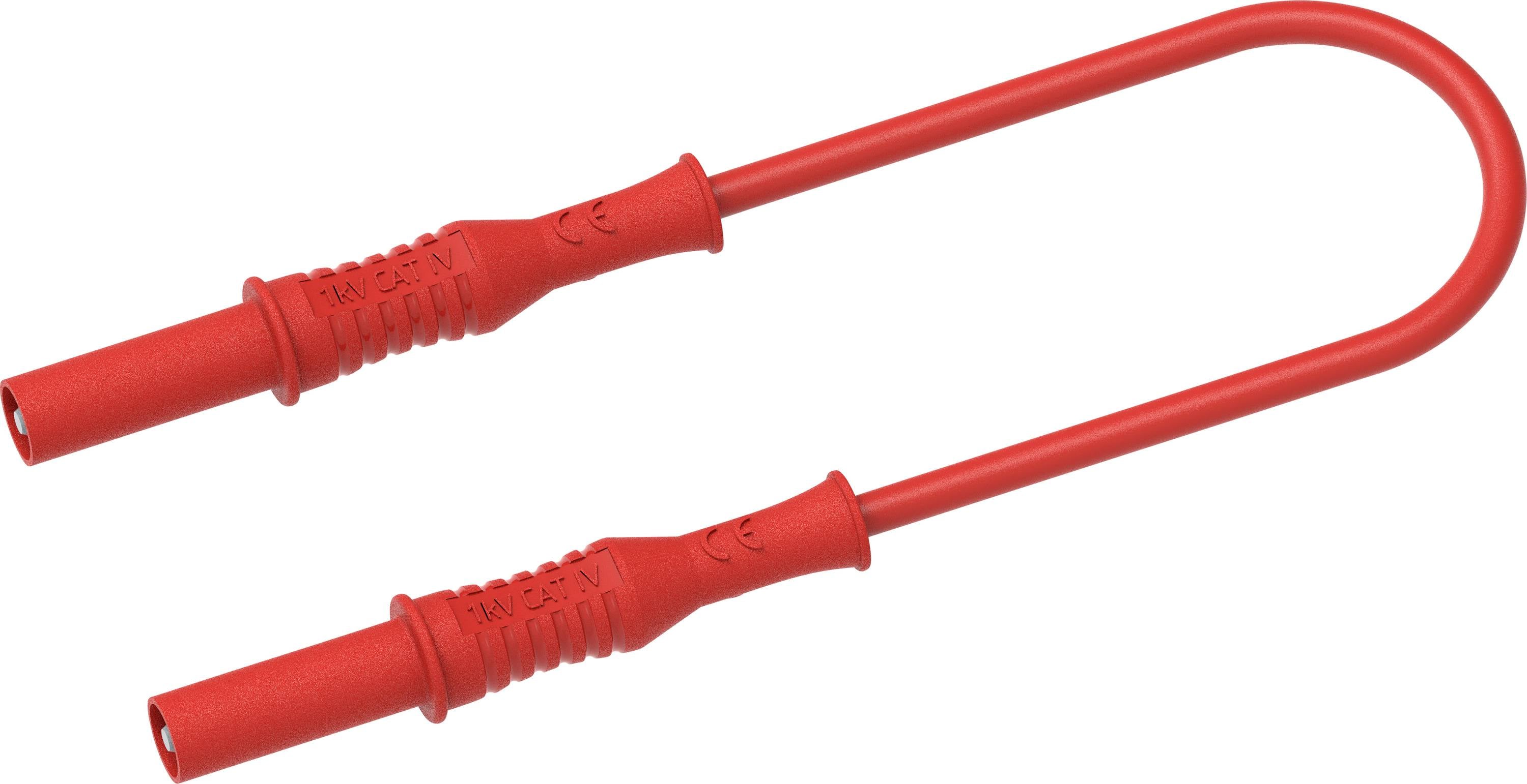 Вимірювальний дріт Electro PJP 2317-IECIV-CD1-100R, штекер 4 мм, 1 м, червоний, 1 шт.