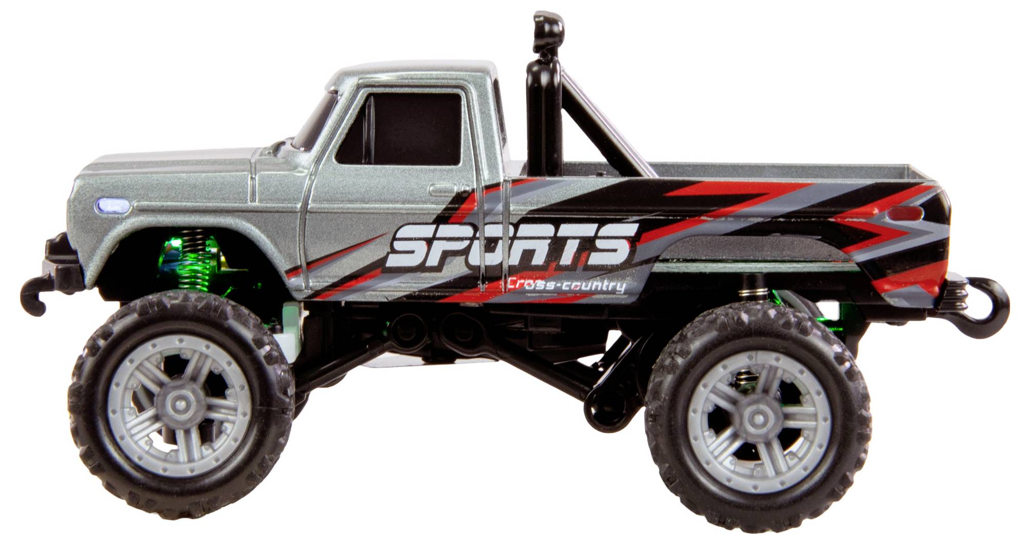 Модель автомобіля Amewi сірого кольору з матовою поверхнею 1:64 на радіокеруванні, електричний монстртрак, 2WD, RtR 2.4GHz, в комп