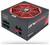 Czarna i czerwona jednostka zasilająca do komputera marki 'POWERPLAY'. Posiada szczeliny wentylacyjne oraz kilka opcji podłączenia.