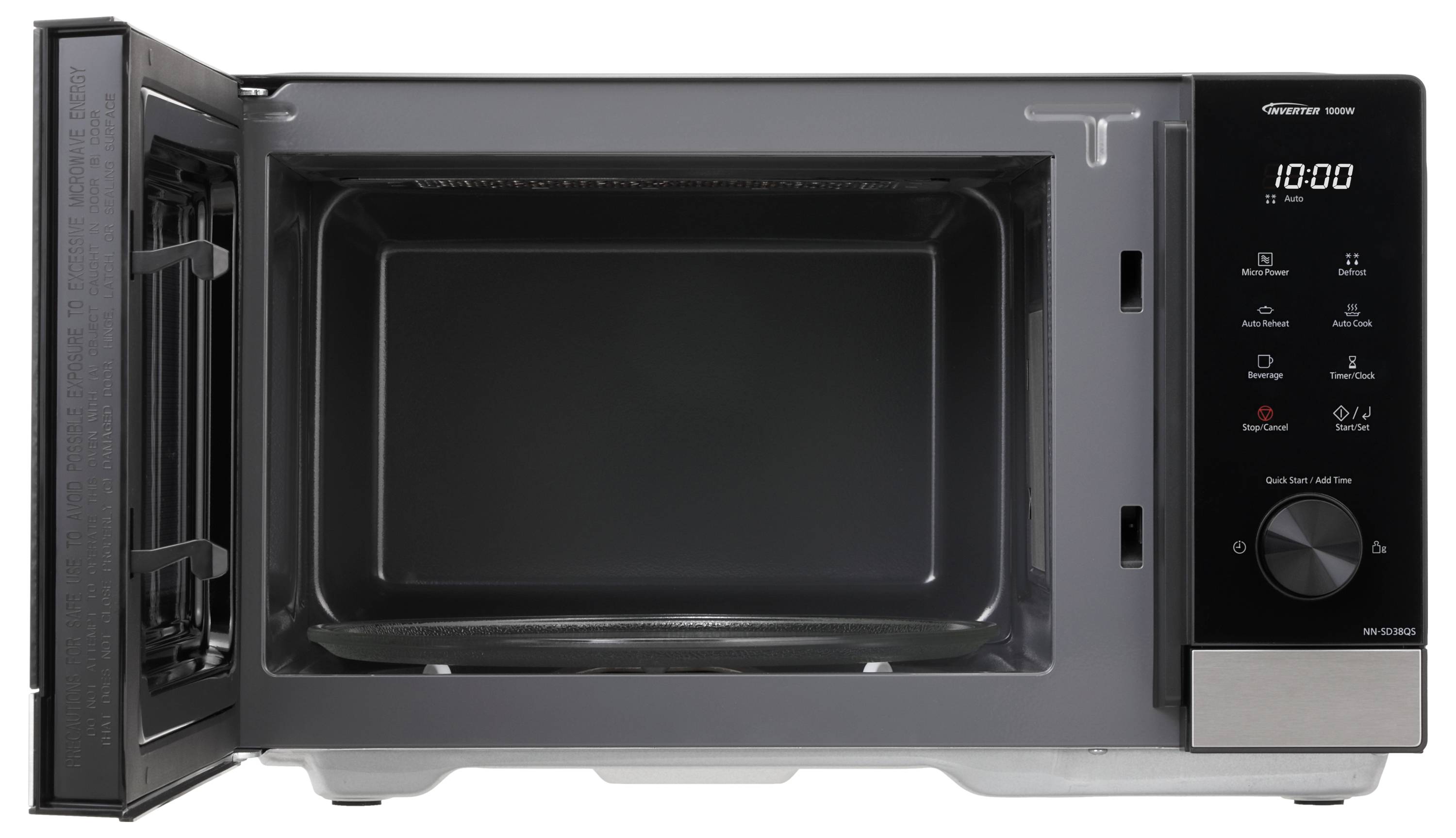 Мікрохвильова піч Panasonic NN-GD38QSEPG 1000 Вт, чорна, нержавіюча сталь