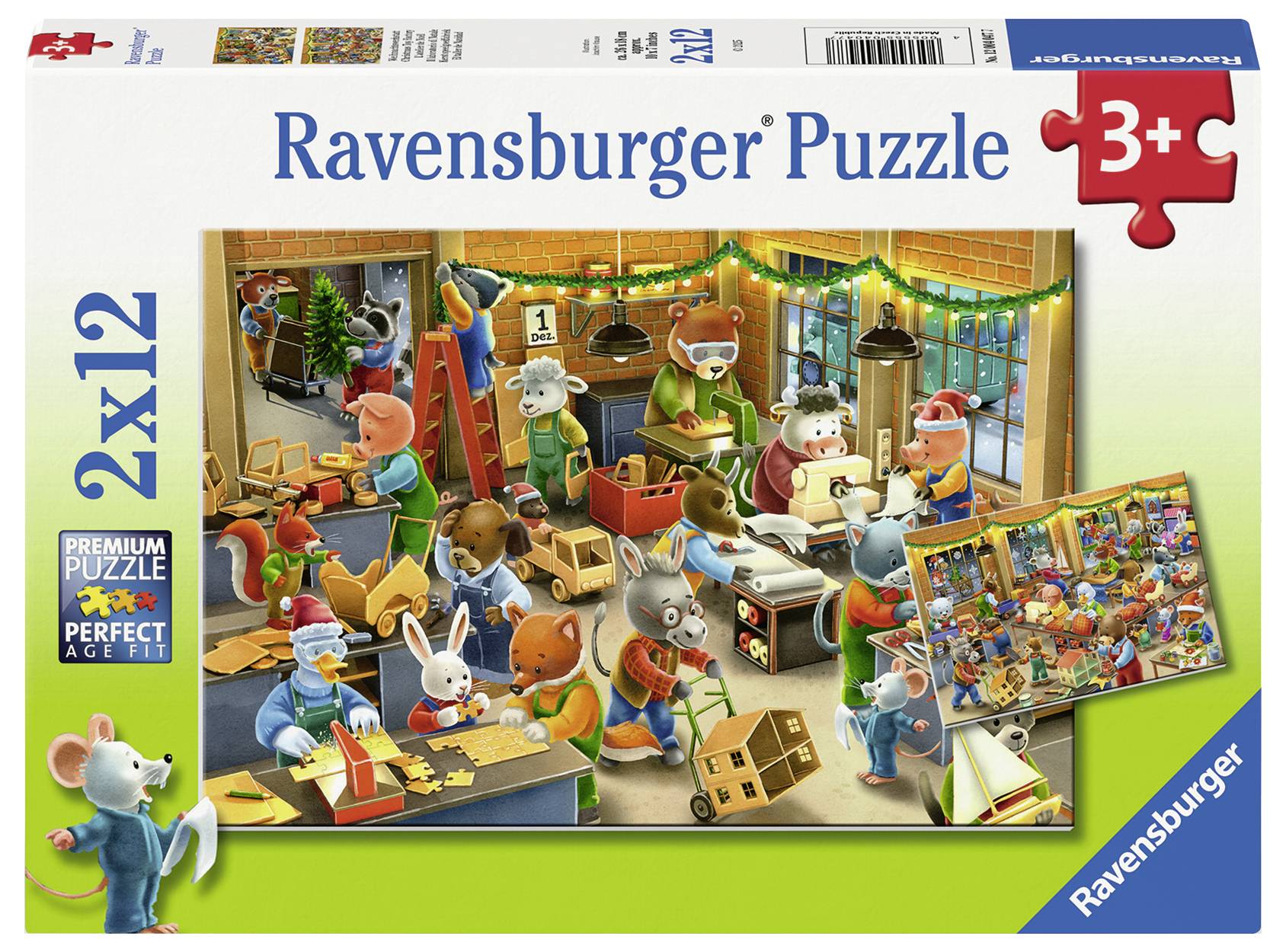 Дитячий пазл 2х12 елементів - Новорічна робота 12004047 1 шт.