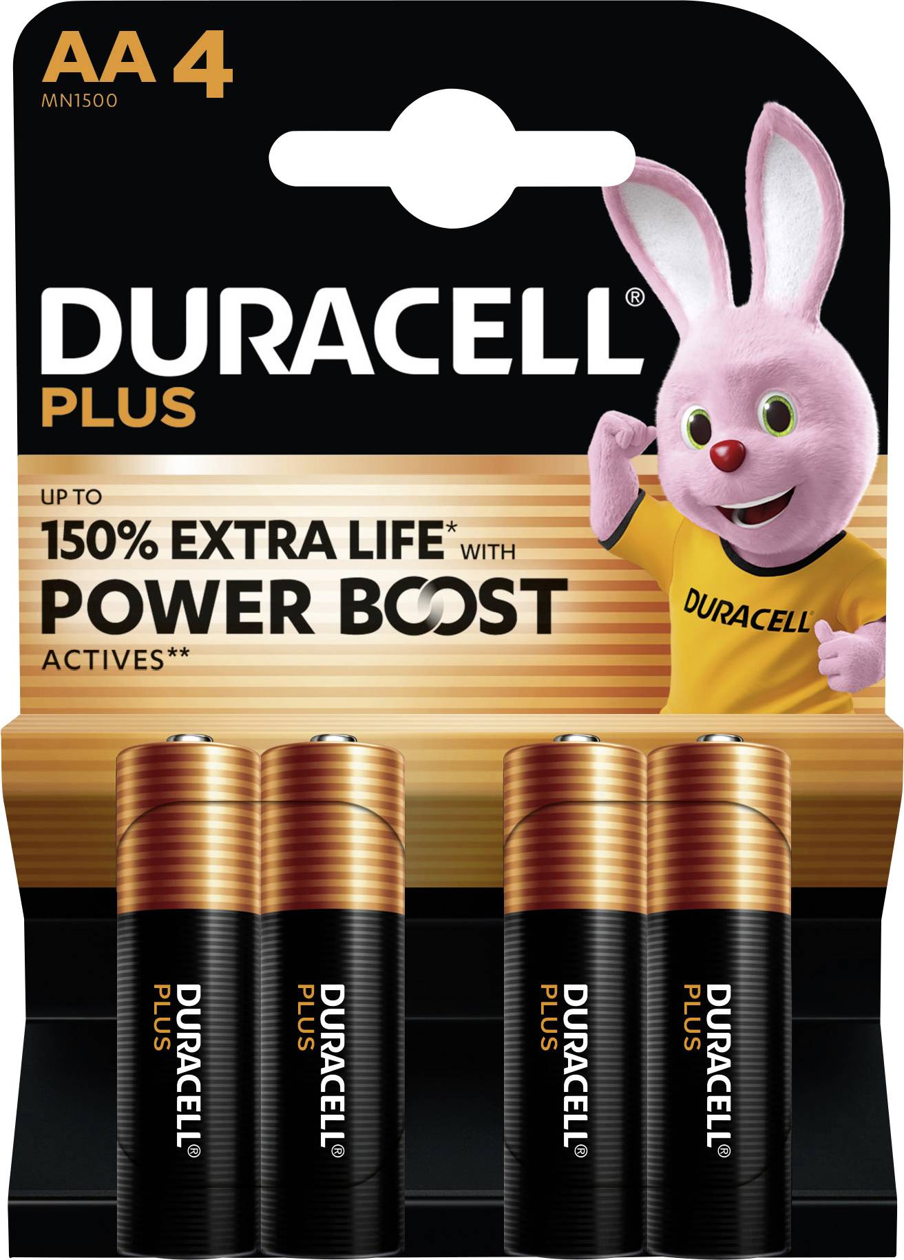 Батарейки Duracell Plus Power Boost 151255 типу АА, 1,5 В, лужно-марганцеві, 4 шт.