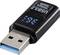 Czarny dongle USB 3.2 z wyświetlaczem cyfrowym, pokazujący 'M: 0A V: 5V', używany do pomiaru natężenia prądu i napięcia.
