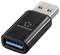 Czarny adapter USB marki Renkforce z wtyczką USB-A na gniazdo USB-A, przeznaczony do rozszerzenia kompatybilności urządzeń.