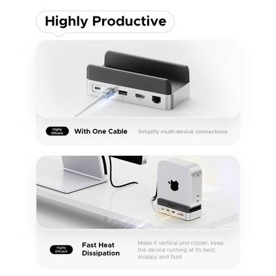 Stacja dokująca USB-C® ORICO VS10 Mini Dock Desktop Stand zintegrowany uchwyt, zintegrowany czytnik kart, złącze żeńskie-5