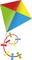 Kolorowy smok w kolorach czerwonym, zielonym, niebieskim i żółtym z czerwonym ogonem, na którym są wstążki w kolorach niebieskim, żółtym i zielonym.