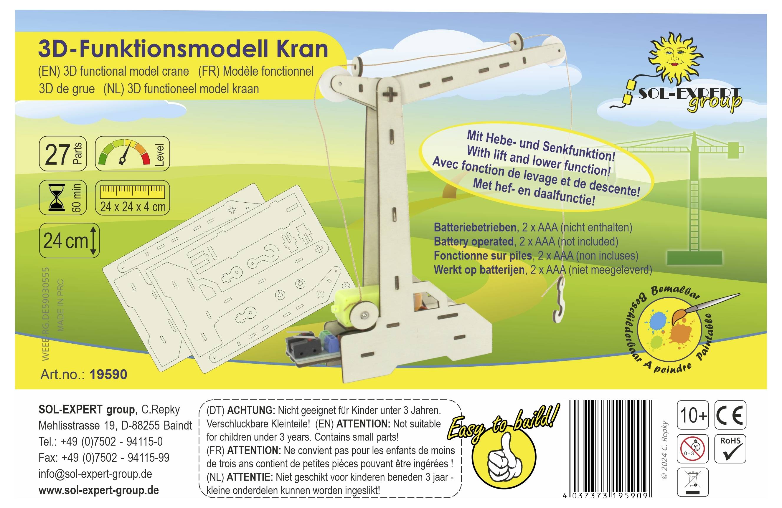 Набір Sol Expert 19590 для керування двигуном, електроніка, експерименти, самостійне виготовлення, фізичний набір, від 14 років