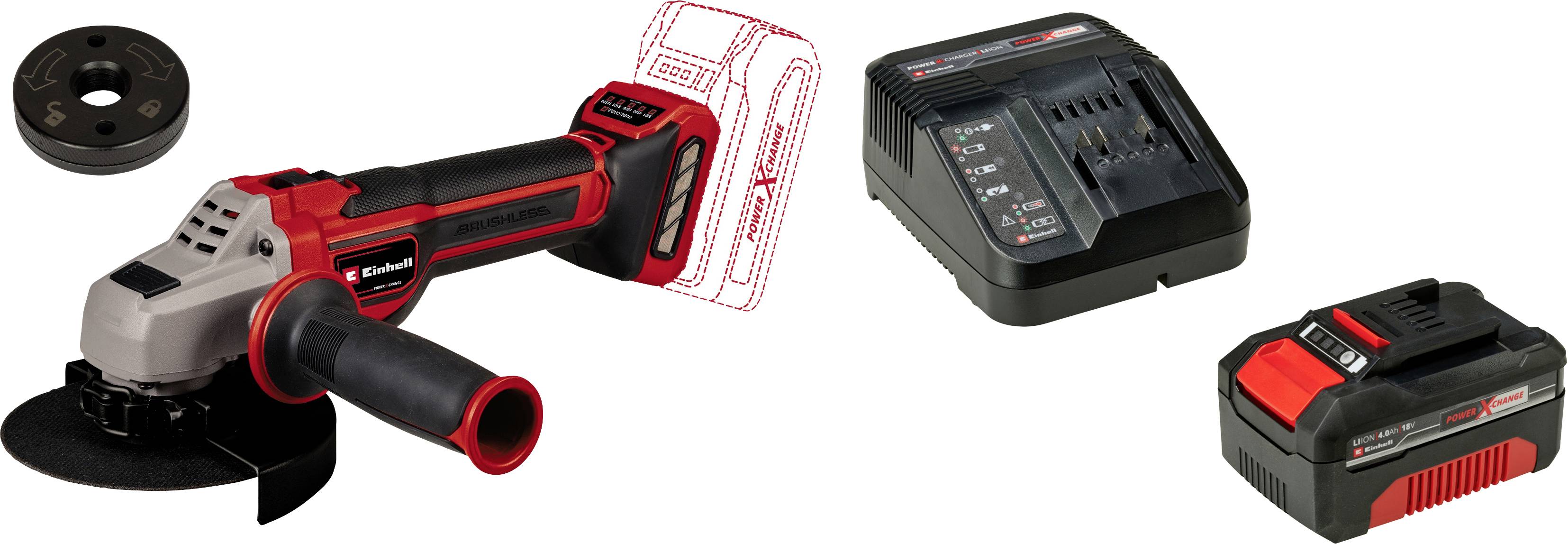 Акумуляторна кутова шліфувальна машина Einhell 4431155+4512042