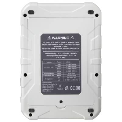 VOLTCRAFT ET-400 Miernik rezystancji izolacji 250 V, 500 V, 1000 V, 2500 V 2.5 TΩ-3