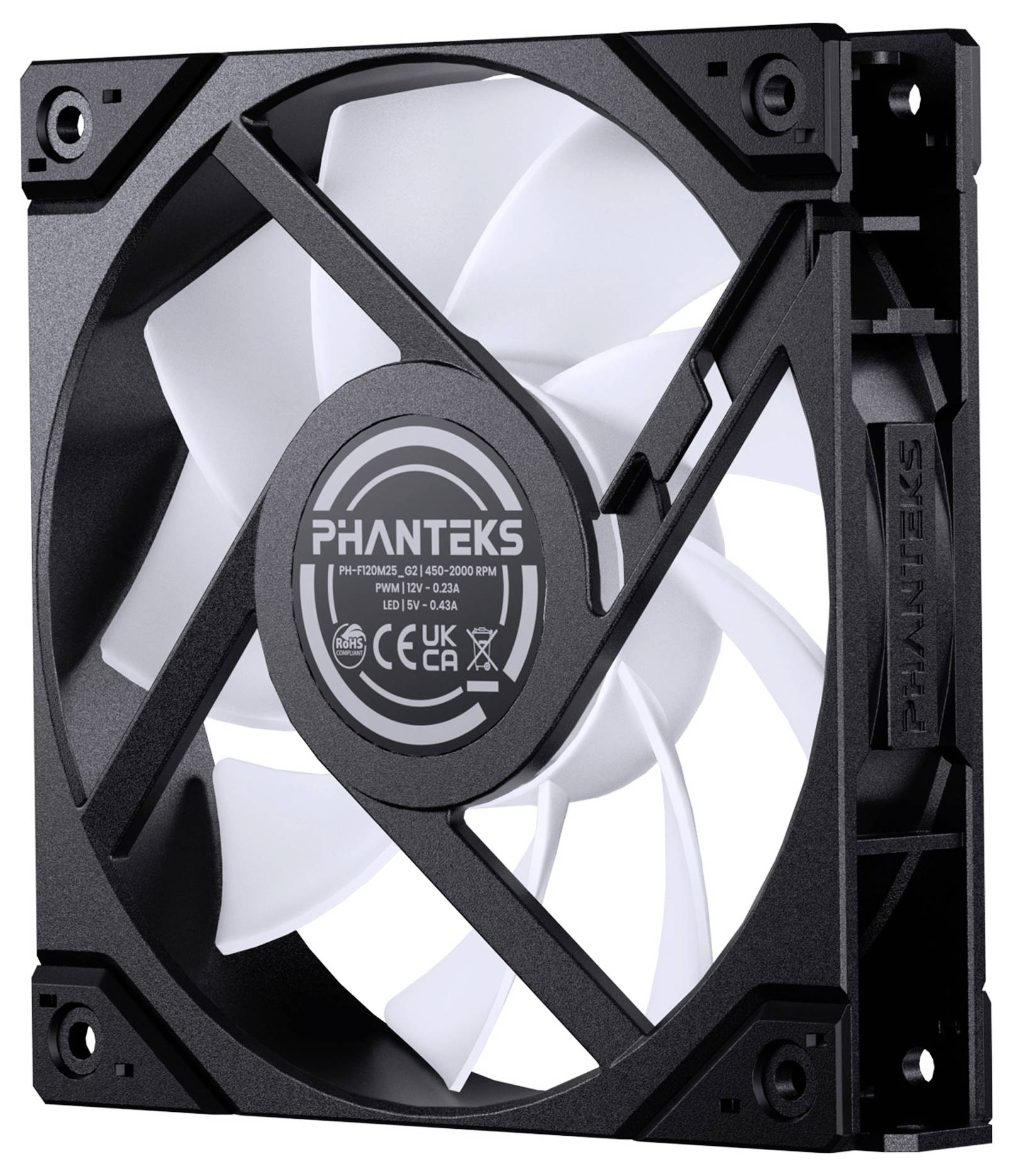 Phanteks PH-F120M25_G2_DBK01_3P Wentylator do obudowy PC (S x W x G) 120 x 25 x 120 mm-3