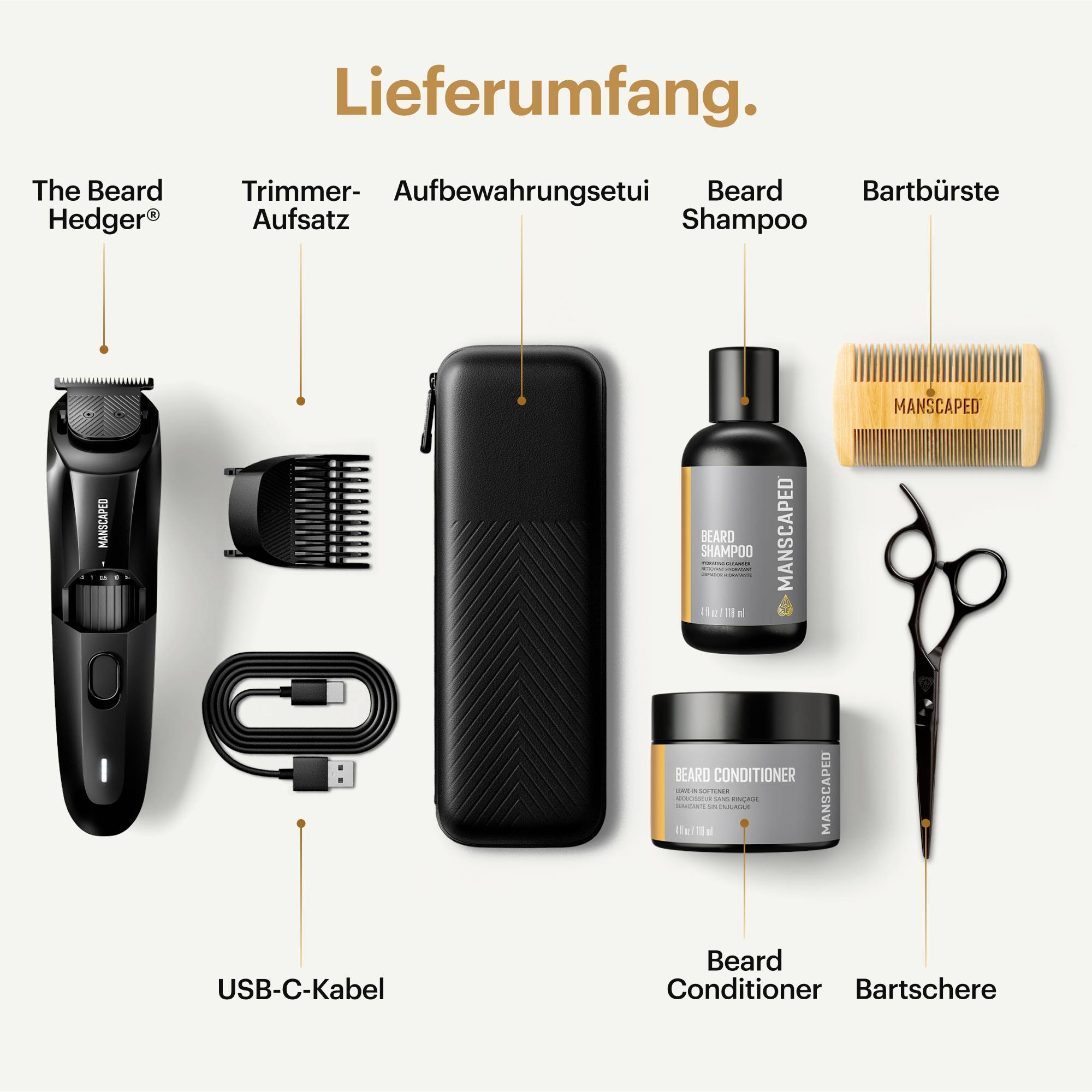 Maszynka do strzyżenia brody MANSCAPED Beard Hedger Essentials Kit, czarny-2