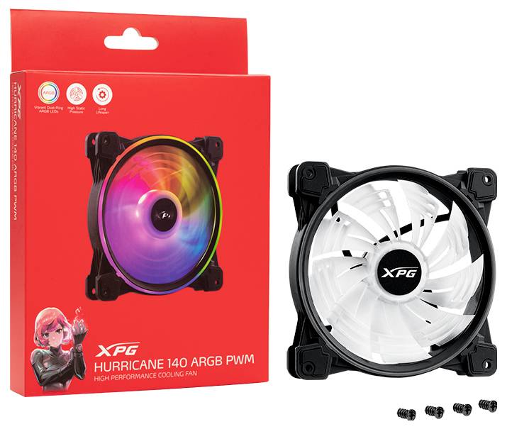 ADATA HURRICANE 140 Wentylator do obudowy PC czarny (S x W x G) 140 x 140 x 25 mm-4