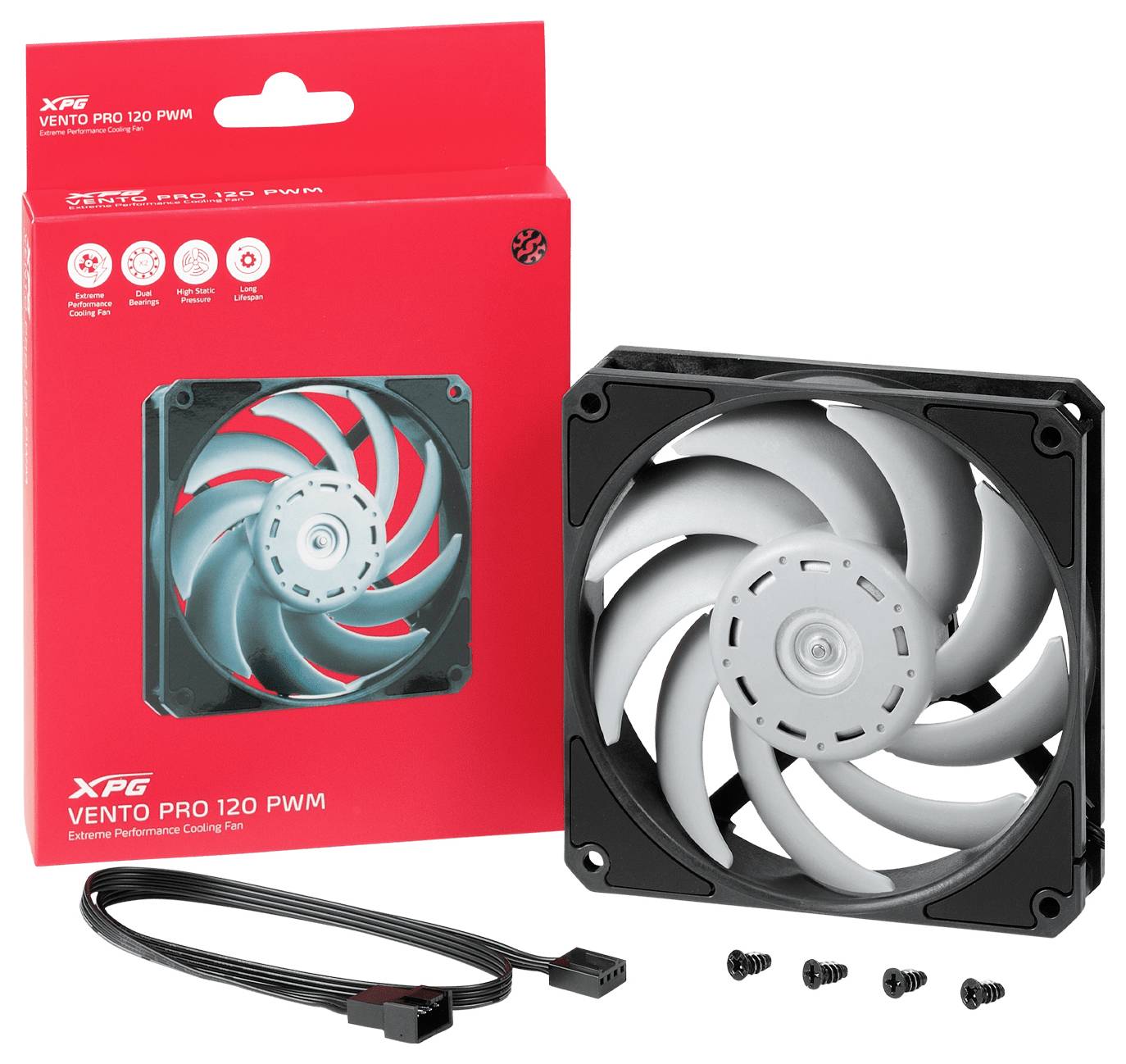 ADATA VENTO Pro 120 Wentylator do obudowy PC czarny, biały (S x W x G) 120 x 25 x 120 mm-4