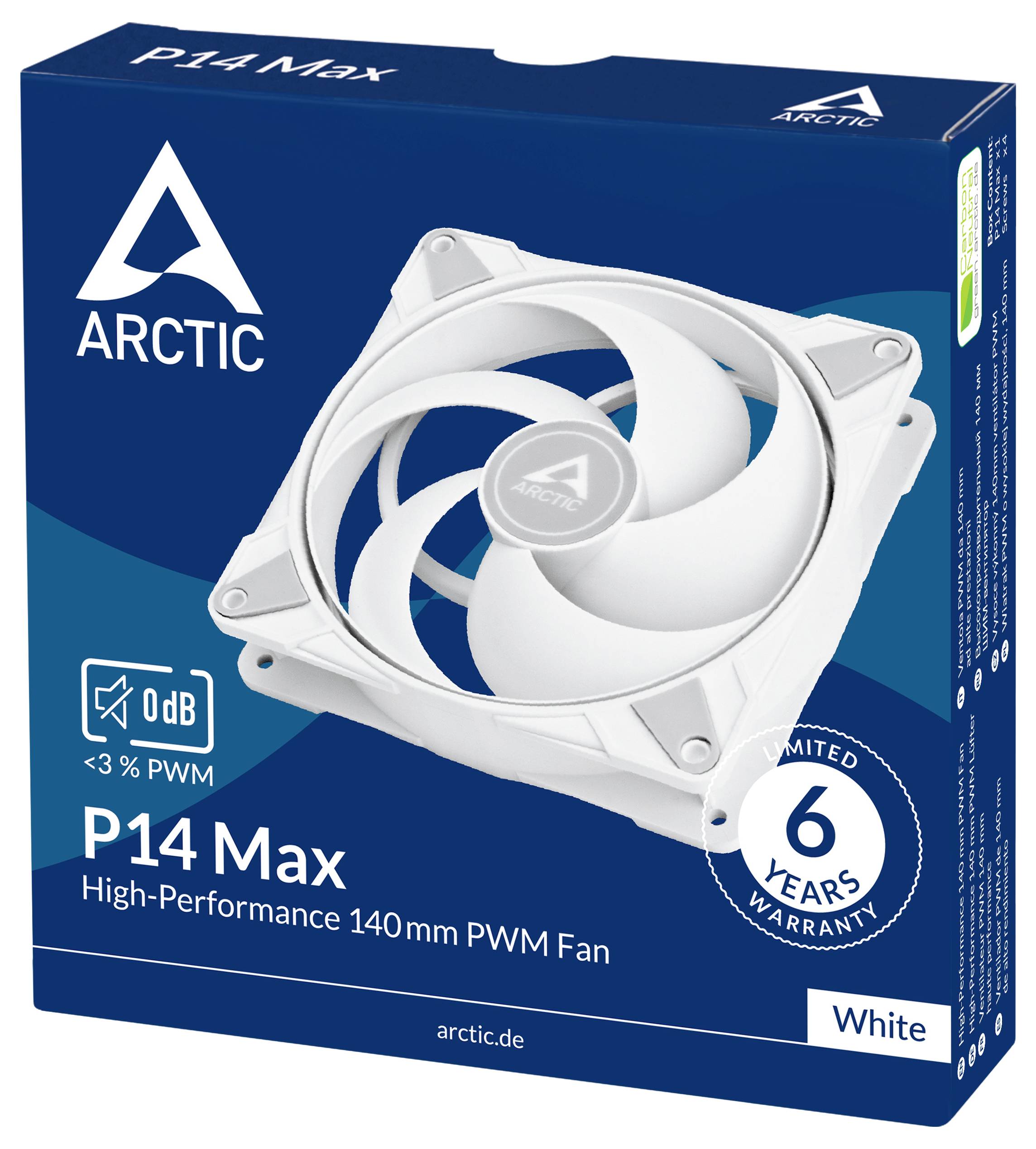 Arctic ACFAN00304A Wentylator do obudowy PC biały (S x W x G) 140 x 27 x 140 mm-5