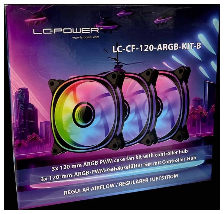 LC Power LC-CF-120-ARGB-KIT-B Wentylator do obudowy PC czarny wraz z pilotem zdalnego sterowania-4