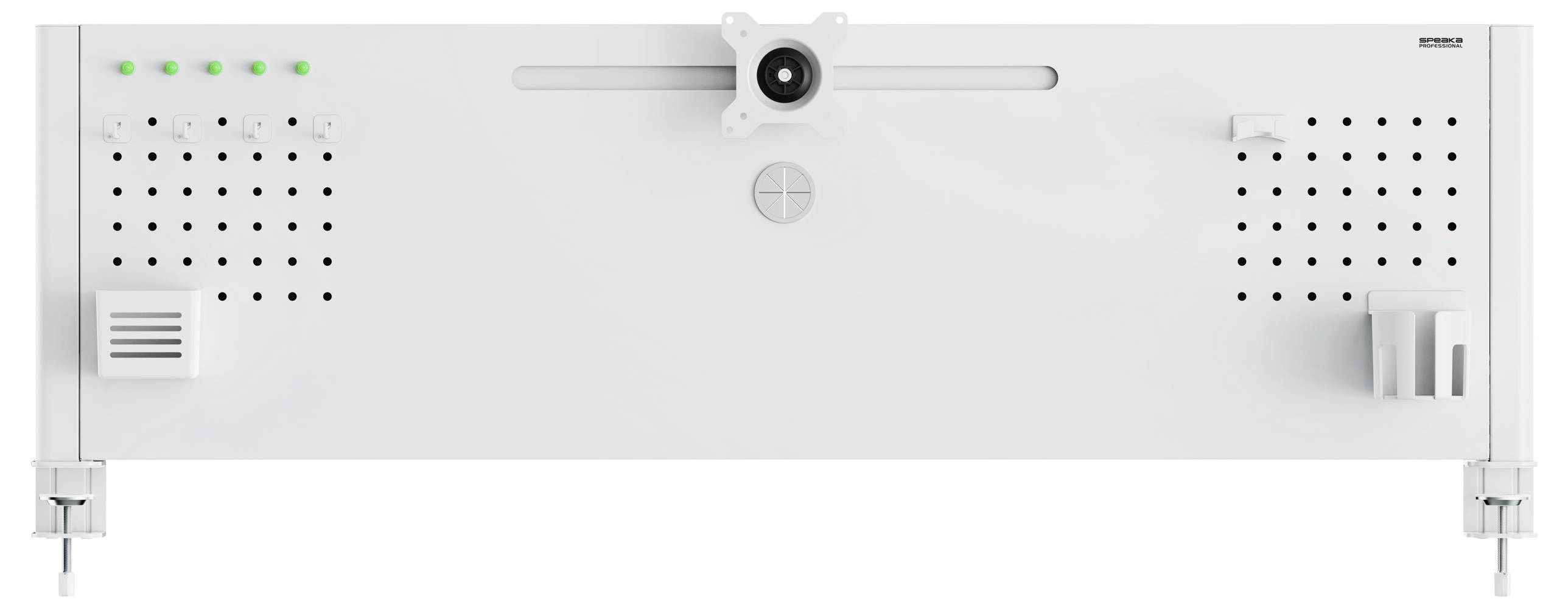 Професійний настільний тримач для монітора SpeaKa SP-B25-02 + органайзер для 1 дисплея, білий (матовий), жорсткий