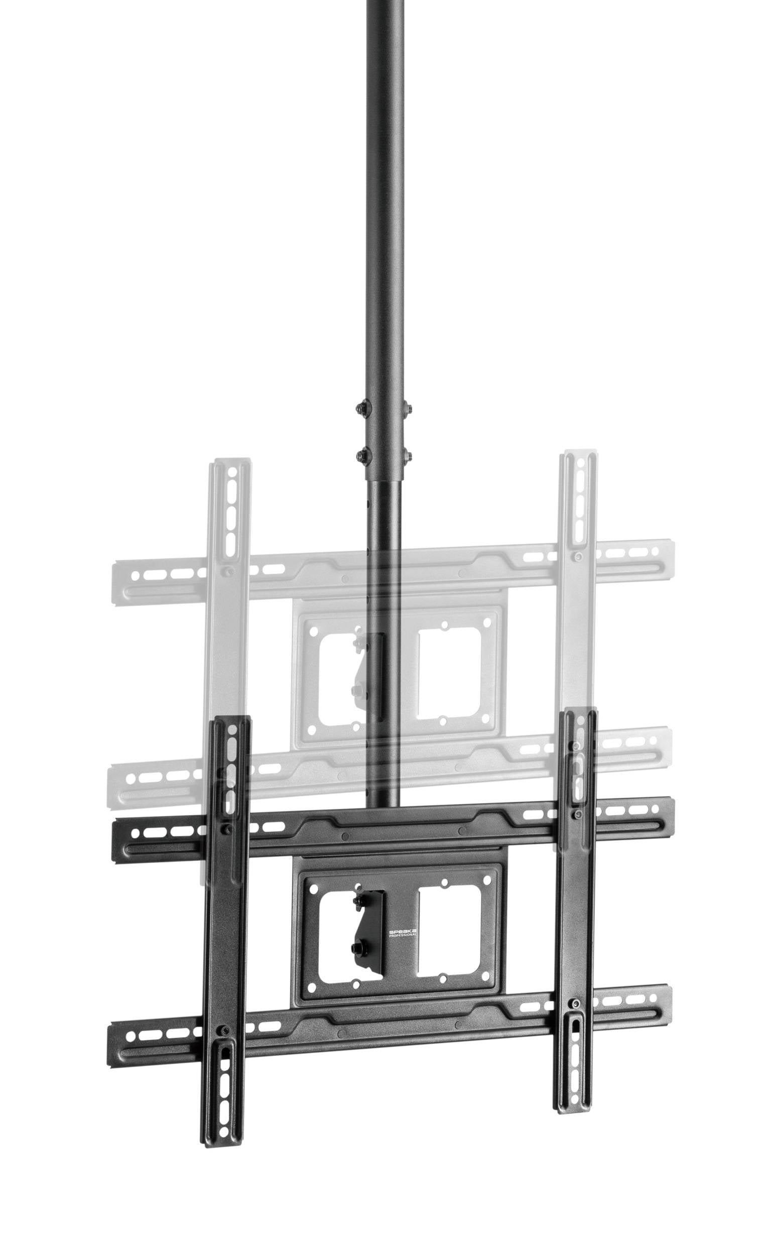 Uchwyt sufitowy do telewizora z regulowanym pochyleniem i możliwością zmiany wysokości. Odpowiedni dla telewizorów plazmowych i LCD o różnych rozmiarach.