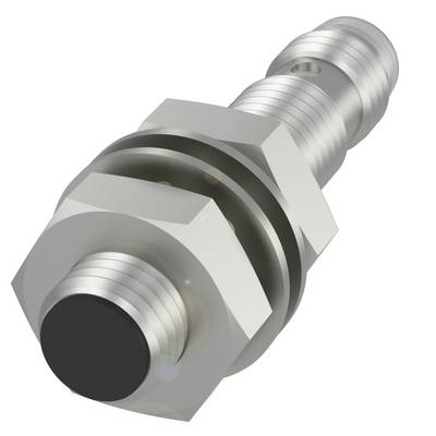 Srebrny metalowy cylinder z czarnym przyciskiem z jednej strony i gwintem śrubowym z drugiej.