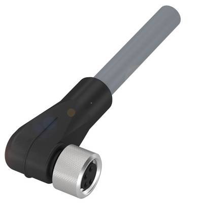 Czarna, zagięta antena WLAN z metalicznym złączem na końcu, przedstawiona z boku.