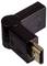 Czarny adapter kątowy HDMI z obrotowym złączem, umożliwia elastyczne pozycjonowanie kabla w ciasnych przestrzeniach lub specjalnych instalacjach.