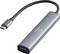 Adapter USB-C na USB-A z eleganckiej metalowej obudowy, przeznaczony do podłączania urządzeń USB do portów USB-C.