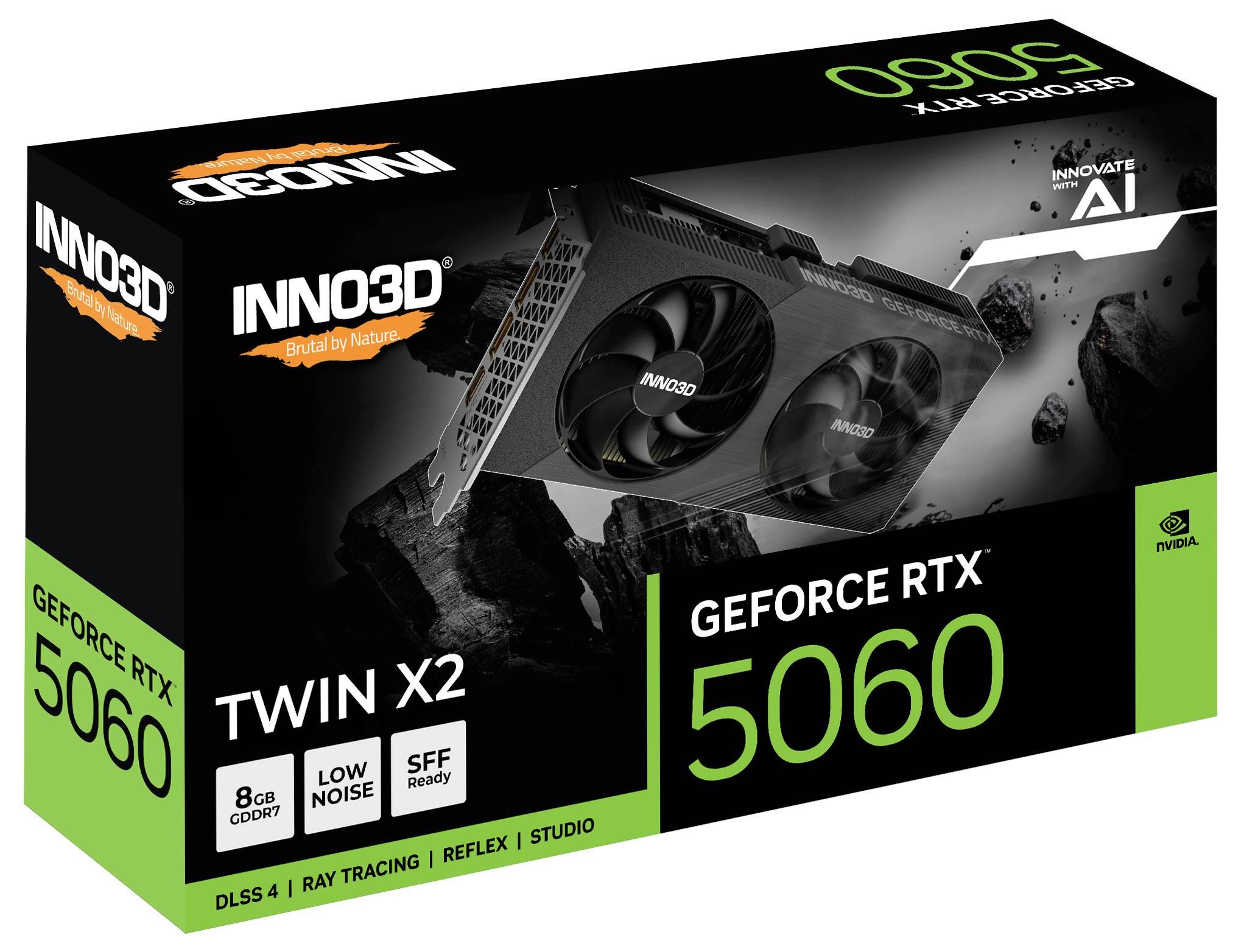 Inno 3D Karta graficzna Nvidia GeForce RTX 5060 GeForce RTX 5060 8 GB GDDR7 RAM PCIe x8 HDMI, DisplayPort Vulkan, NVIDIA-1